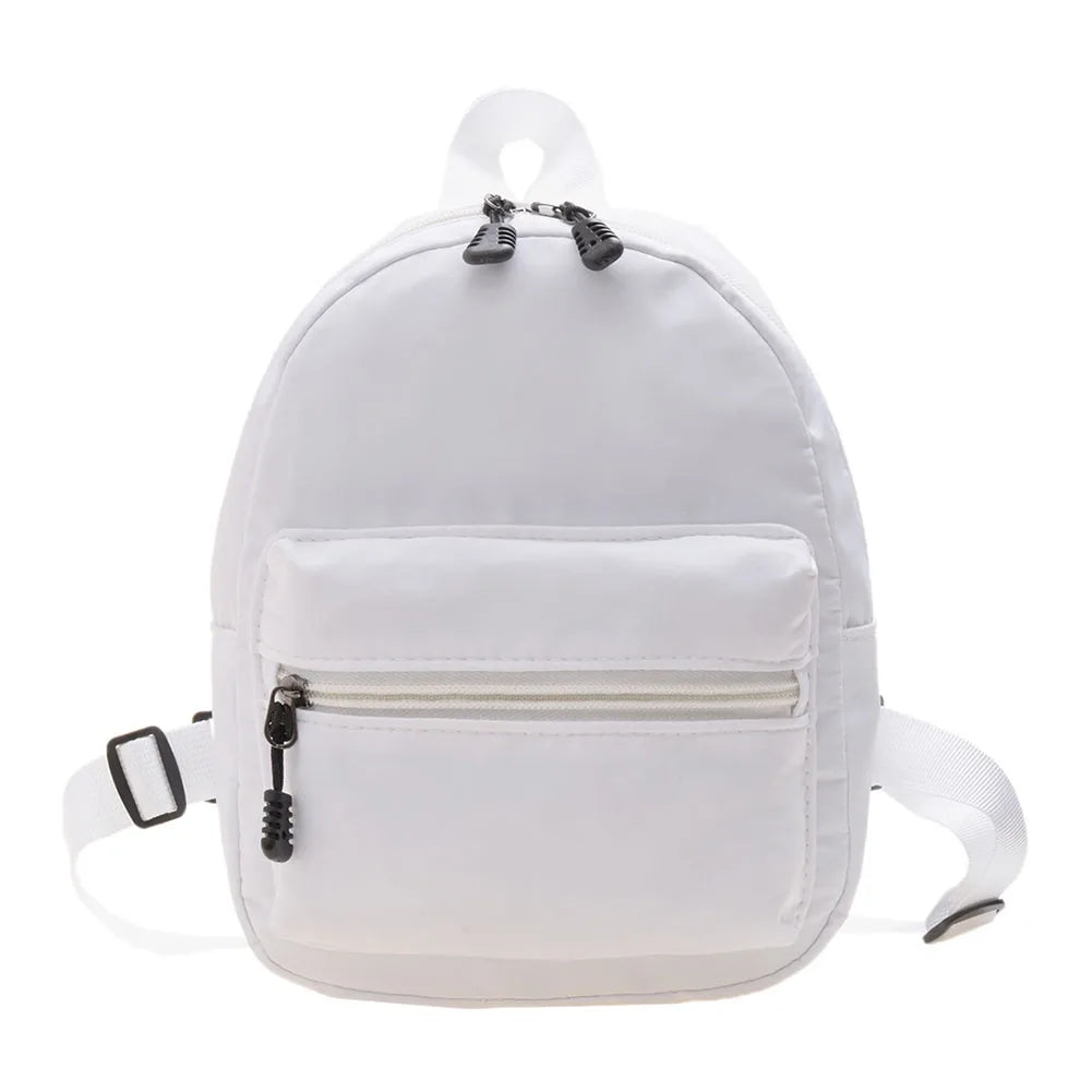 Mode einfarbig Rucksack Frauen Nylon Rucksack adrette Stil Mini Rucksäcke