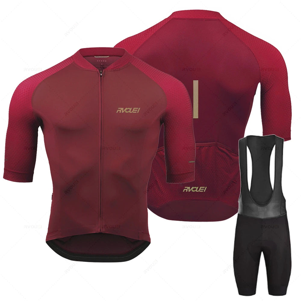 2023 Rvouei Pro Team Cycling Clothing Men New Road Bike Wear Racing Clothing Breathable Cycling Jersey Set Ropa Ciclismo Maillot