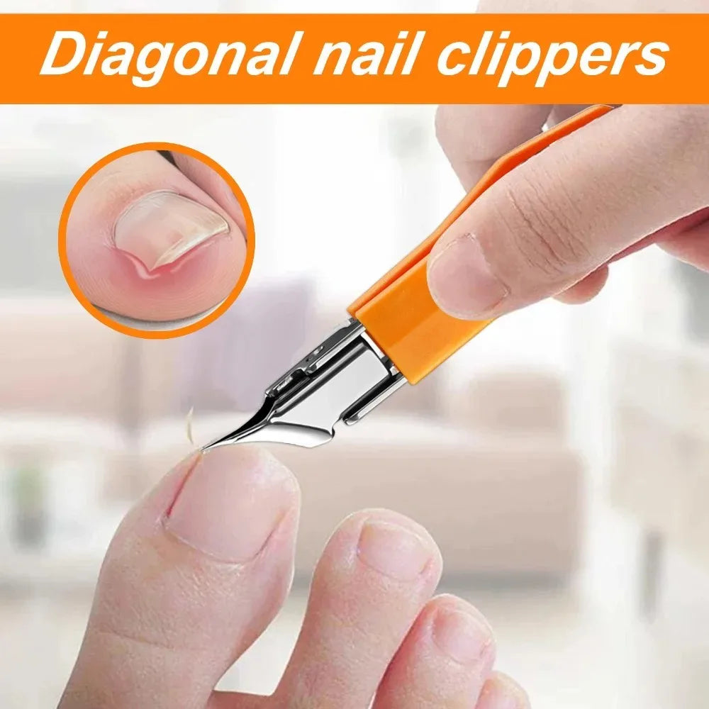 25 °   Nagelknipser mit schräger Kante, breite Öffnung, Edelstahl, professionelle Werkzeuge für eingewachsene Zehennägel, Adlerschnabel, schräge Zehennagelschneider