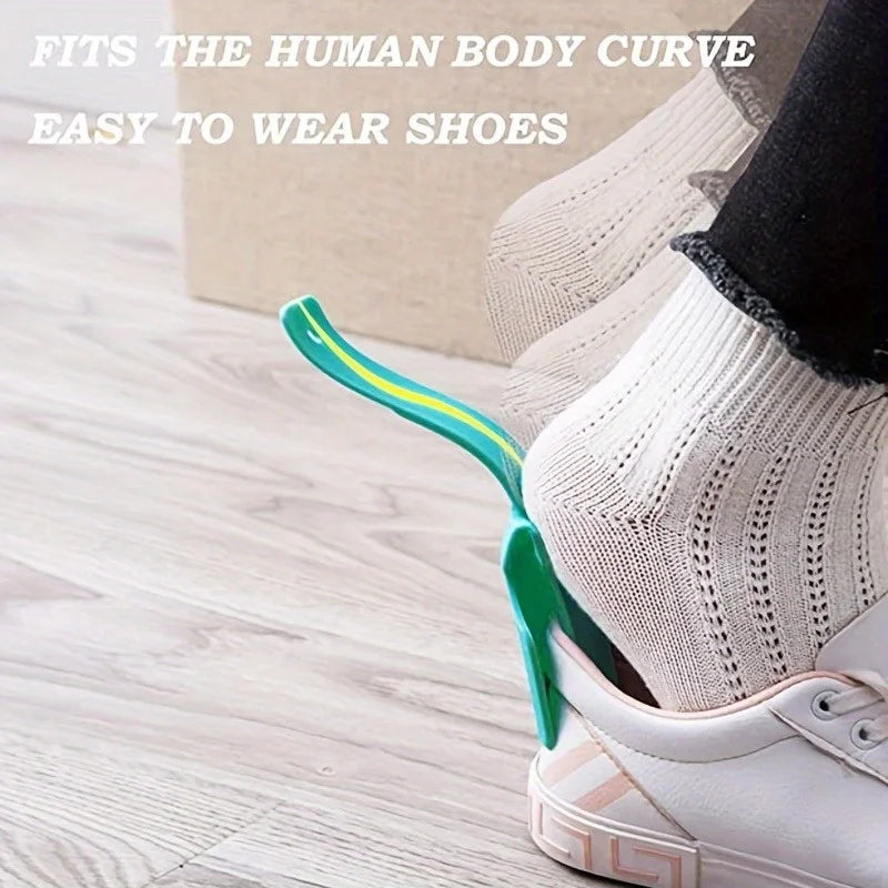 2 Pieces Lazy Shoe Helper, Plastic Shoehorn, No Bending Required, Fits All Shoes, Perfect for Seniors & Pregnant Women