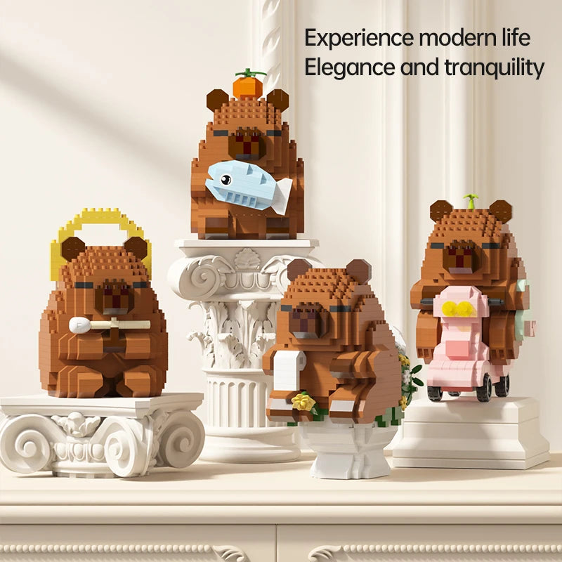 „Capybara Bausteine Set – Süßes Wasser-Meerschweinchen-DIY-Modell |   Lustiges STEM-Spielzeug für Kinder und Erwachsene