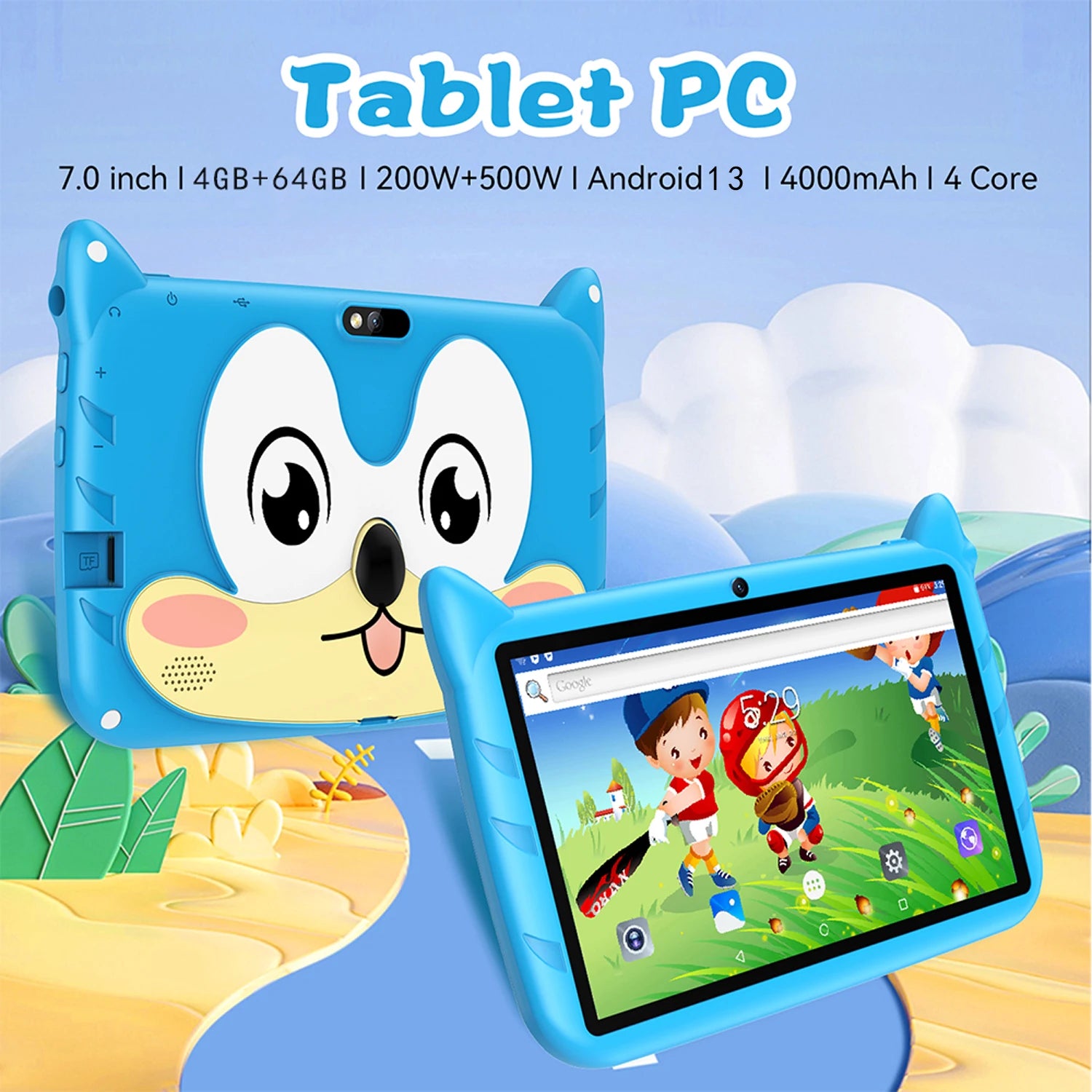 Neue 7 Zoll Globale Version 5G WiFi Kinder Tablets Quad Core Android Lernen Bildung Tablet PC 4 GB RAM 64 GB ROM Kinder Geschenke