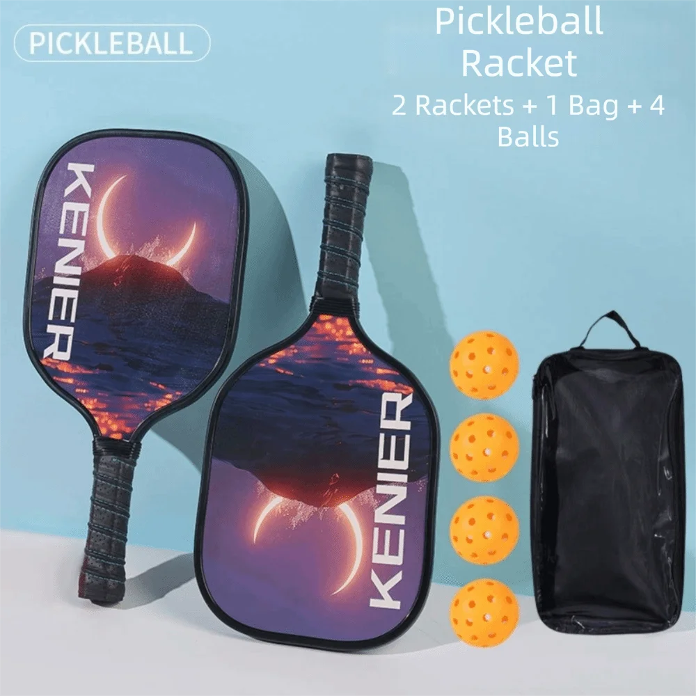 Stoßfestes Pickleball-Paddel-Set, rutschfester Griff, hochelastisches Schläger-Set mit 2 Schlägern und 4 Pickleballs
