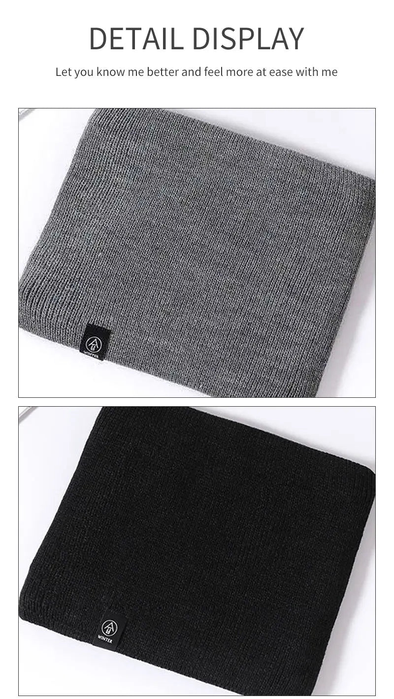 Mode Frauen gestrickte Schal solide Cashmer wie Winter Snood Schals Dame warm Wolle Pelz dick Unisex Männer Hals Schals Ring