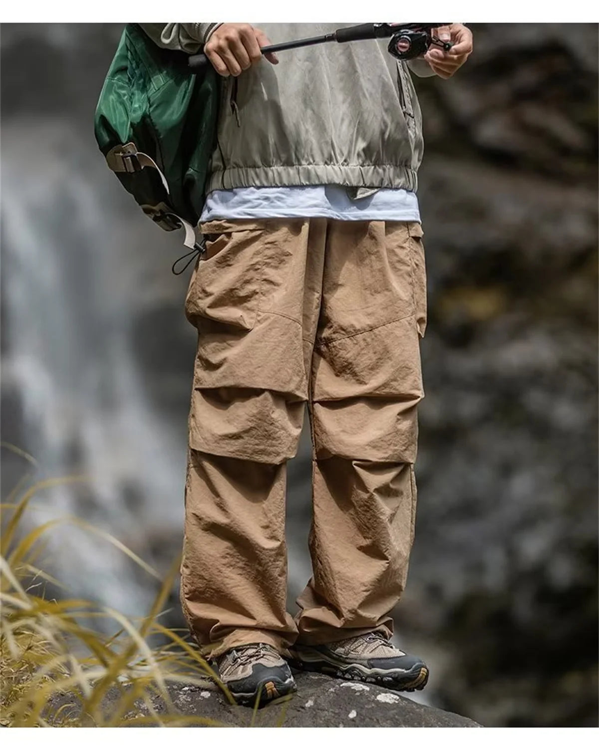 Herren Frühling und Herbst neue wasserdichte Hip Hop Bergsteiger hose lässige Harajuku Arbeits hose schwarze Cargo Outwear Hose