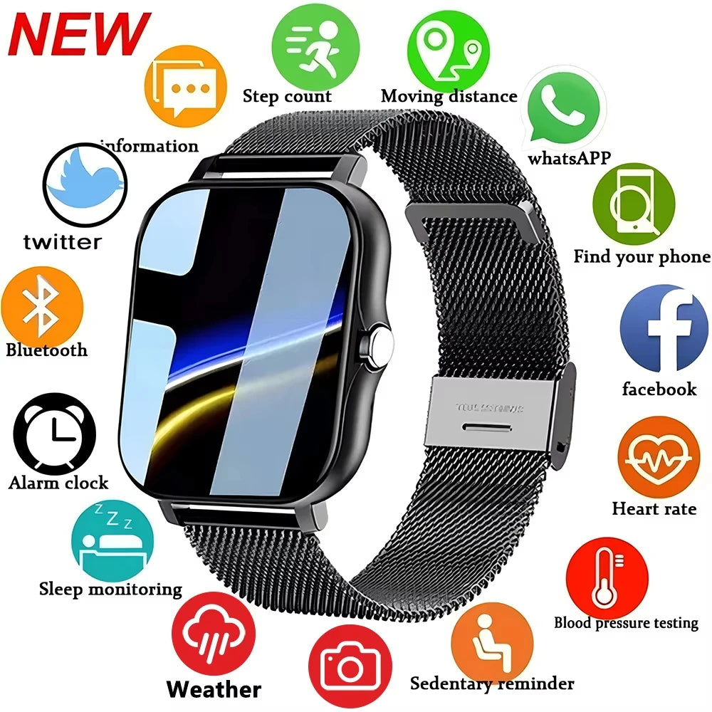 LAXASFIT 2025, neue Smartwatch für Männer und Frauen, Geschenk, voller Touchscreen, Sport-Fitness-Uhr, Bluetooth-Anruf, digitale Smartwatch