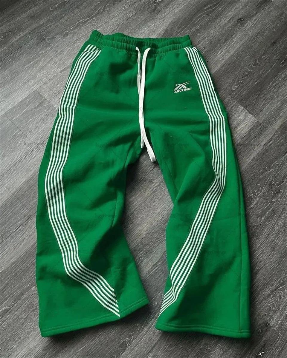 Y2k Graue Freizeithose Vintage Funktionelle Taktische Herren Damen Premium Jogging Hose mit weitem Bein Kordelzug Streetwear Jogginghose