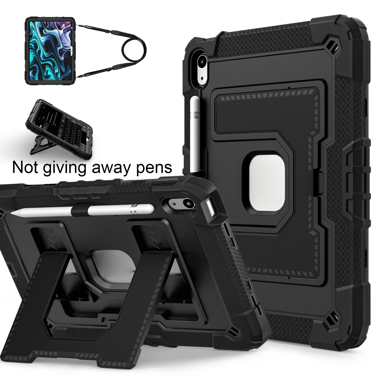 Robuste Armor-Kinderhülle für iPad 10. Generation Air 5 4 10.9 Air 11 2025 13 2024 10.2 8. 9. Generation 9.7 Tablet-Ständer Stoßfeste Schutzhülle
