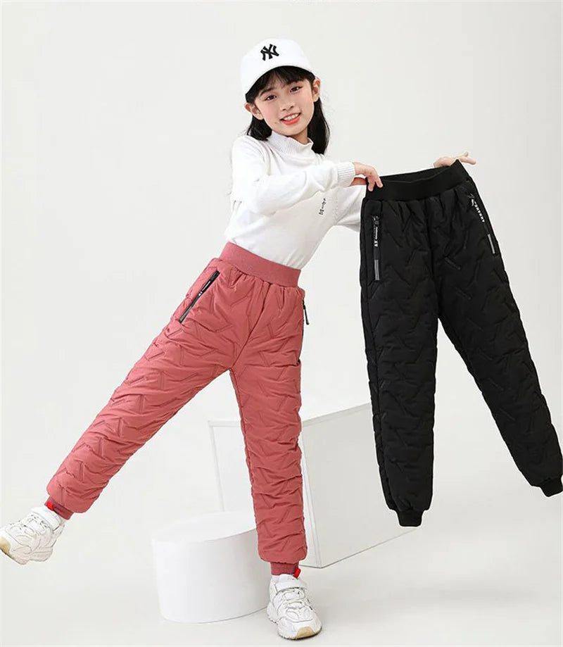 Winter Gepolsterte Hosen Kinder Dicke Plus Samt Warme Hosen Jungen Lamm Wolle Baumwolle Lange Hosen Herbst Kinder Casual Sport Hosen