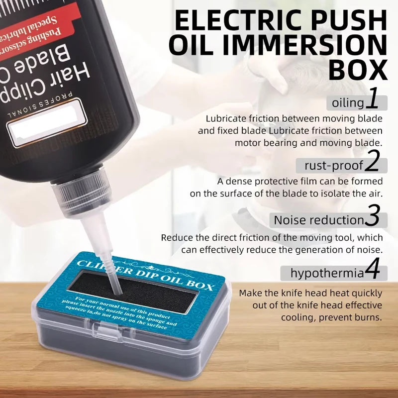 Lubricant Clipper Oil Box For Hair Blade Oil Blade Rust Prevention Protection Repair Electric Push Barbershop Oil Storage Box