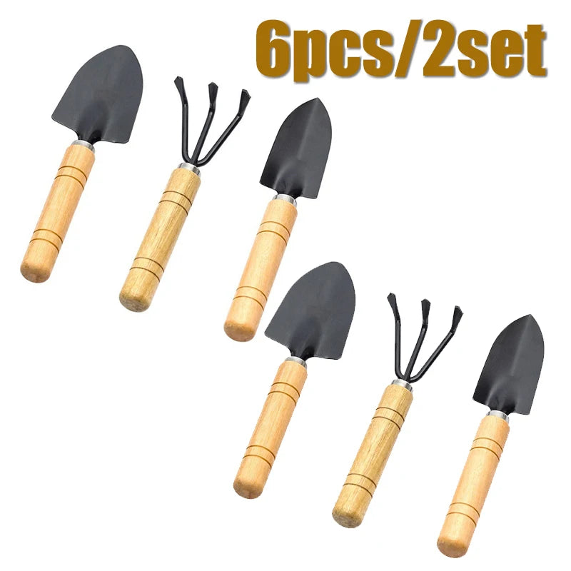 3PC/1Set Mini Garden Tool Set Portable Small Gardening Tools with Handles Shovel Rake Indoor Gardening Planting Flower Tools
