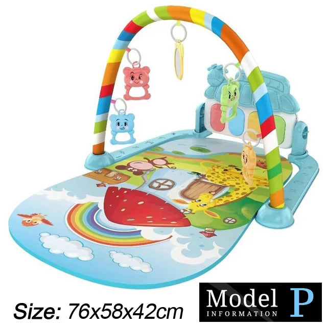Baby Fitness Stand Music Play Gym Activity Toy Newborn Piano Crawling Blanket Pedal Play Pad Early Education 0-36 Months Gifts