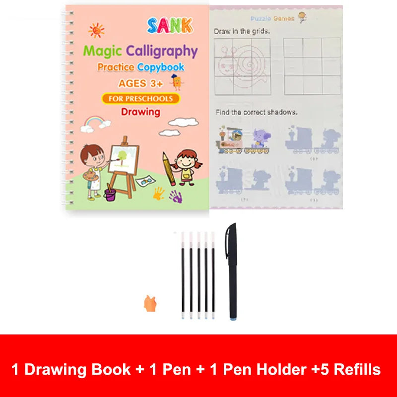 Sank Magic Practice Copybook Stift Vorschulkinder Kalligraphie Englische Version Kostenloses Abwischen Kinder Wiederverwendbares Schreibbuch