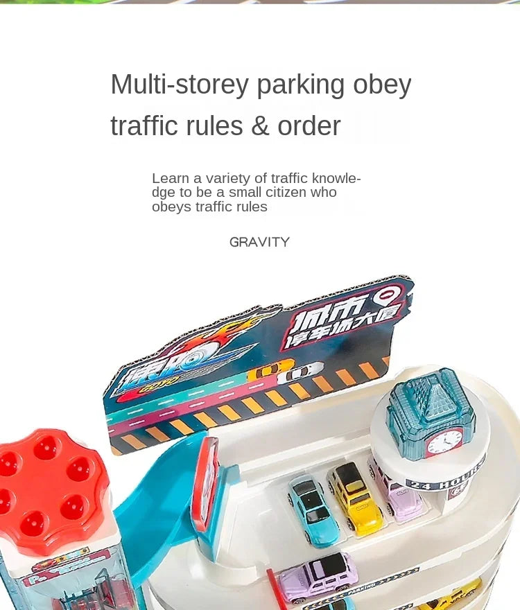 Elektrische Schienenauto Dinosaurier Gebäude Parkplatz Abenteuer Racing Schienenauto Spielzeug Kinder Gehirn Mechanische Interaktive Schienenautos