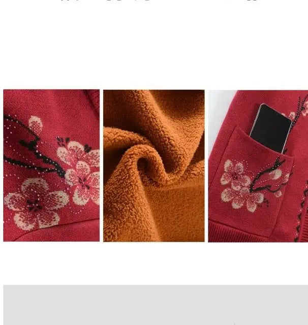 Oma Strickjacke Mittleren Alters und Ältere Frauen Pullover Mantel Frühling Herbst Warme Lange Ärmel Stricken Tops Mutter Geladen