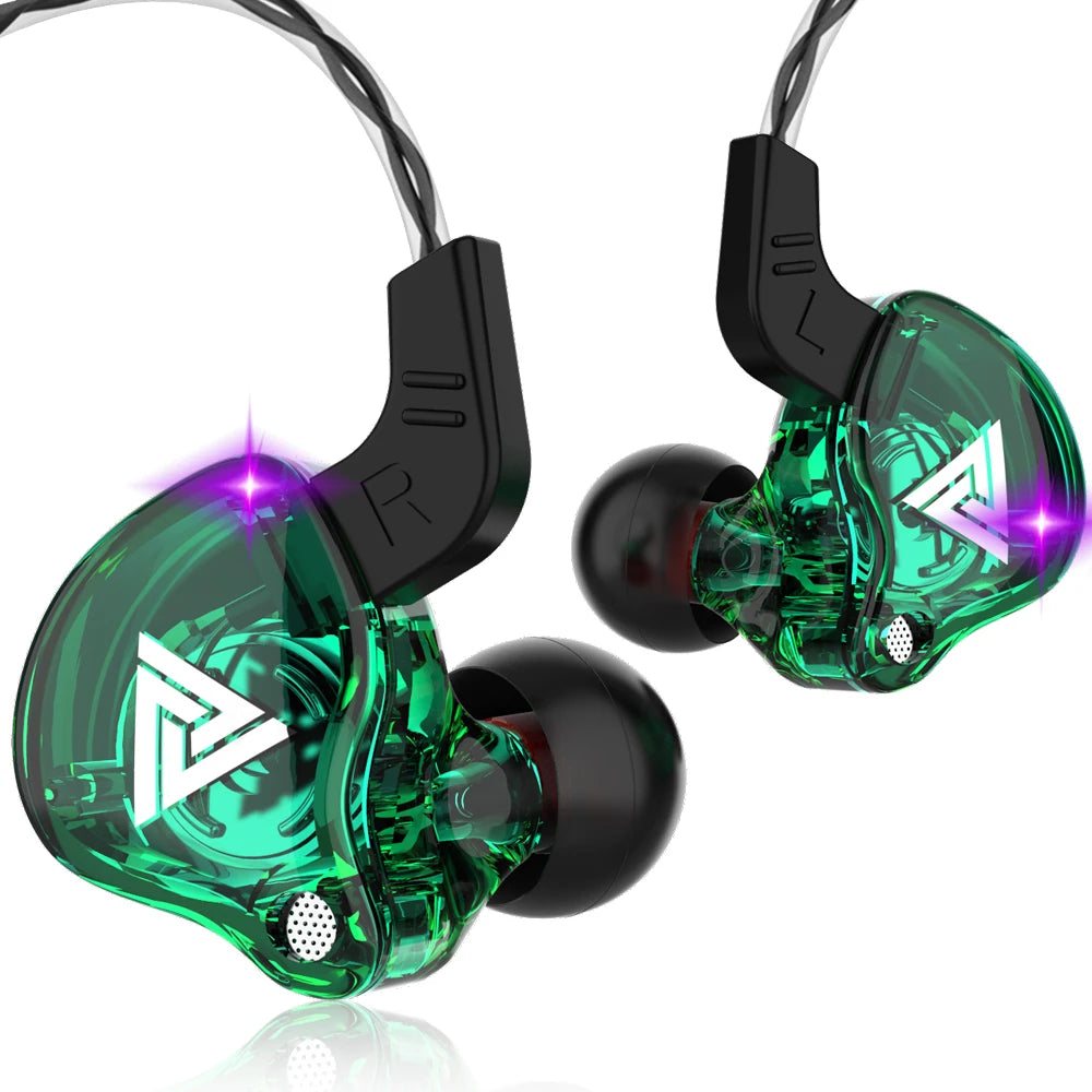 Original QKZ AK6 In-Ear Headphones 6 Dynamic Driver Unit Earphones with Microphone Stereo Sports HiFi Subwoofer Headset Monitor Earbuds