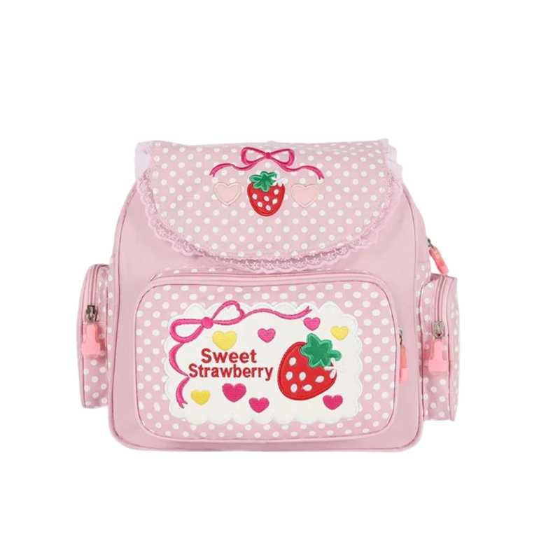 Strawberry Embroidered Backpack