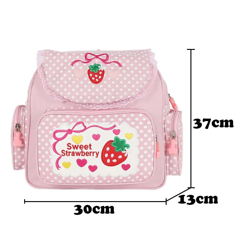 Strawberry Embroidered Backpack
