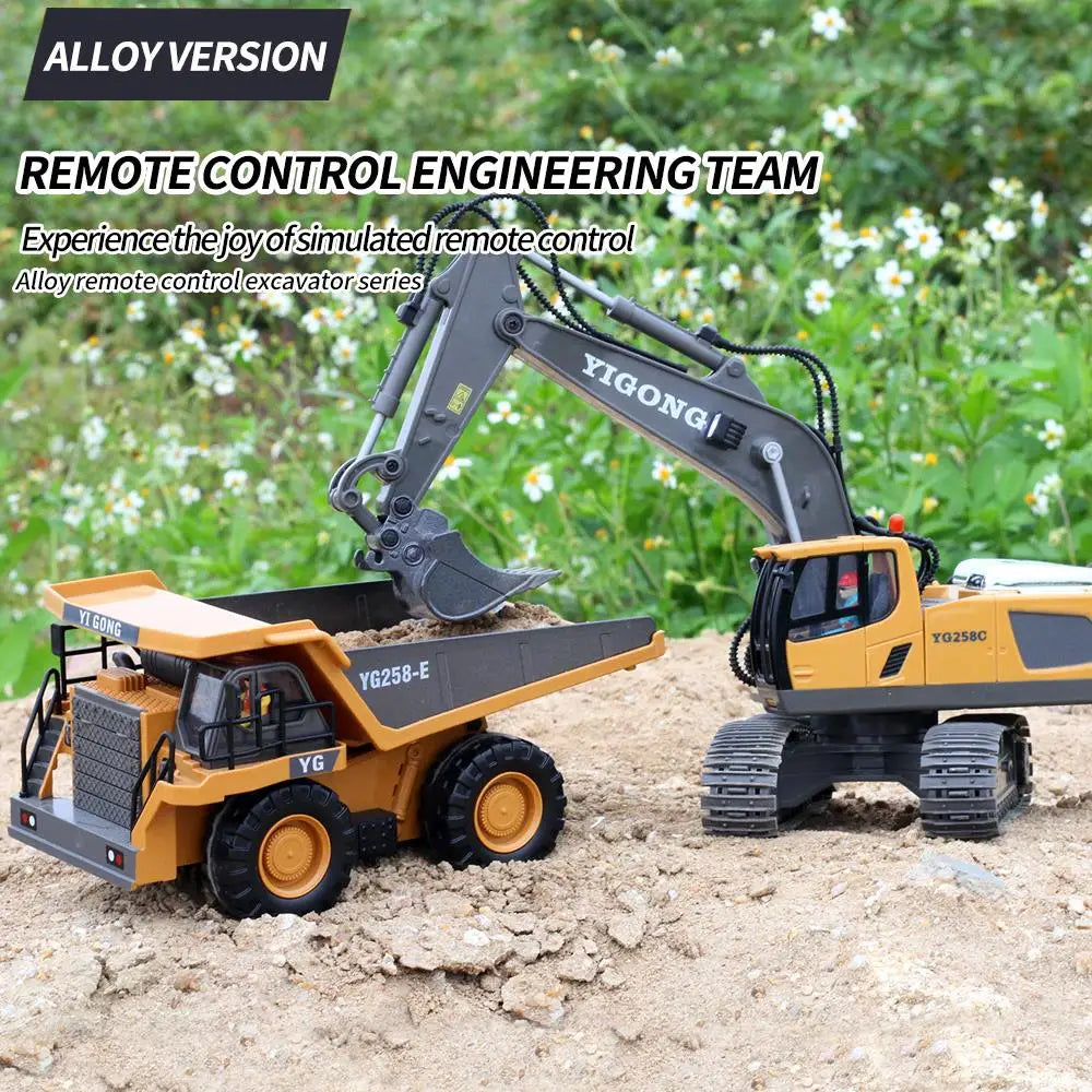 Teeggi 1:20 RC Bagger Auto Kinder Spielzeug 2,4G Fernbedienung Muldenkipper Auto Bulldozer Spielzeug Radio Elektroauto für Kinder Geschenk
