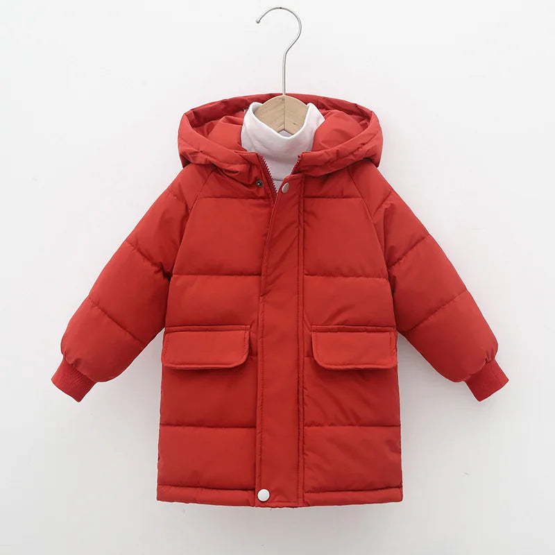 Kinder Warme Daunen Lange Oberbekleidung Winter Herbst Teen Verdicken Baumwolle Kleidung Jungen Mädchen Gepolsterte Parka Mäntel Teen Jacken 3-10 jahre