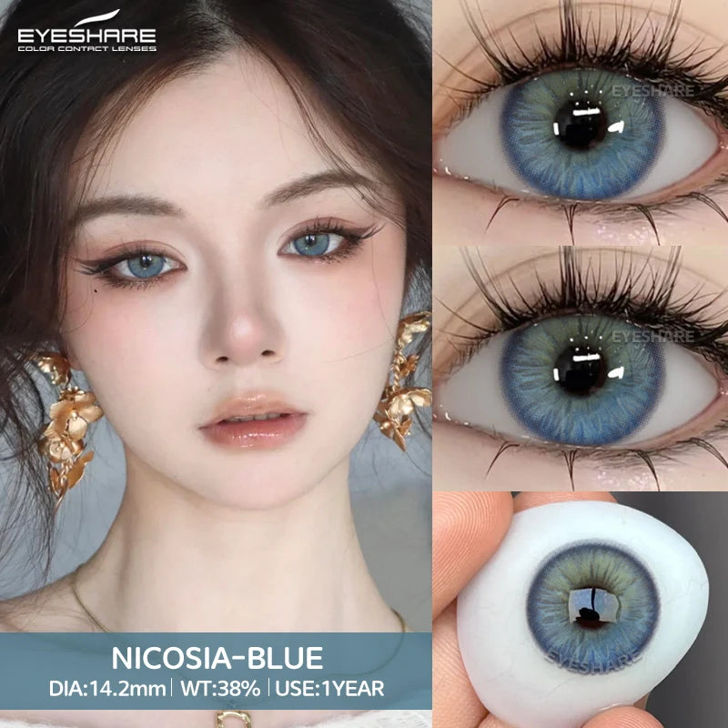 EYESHARE Beliebte farbige Kontaktlinse für Augen, schwarze Linse, Augenmode, braune Schönheit, farbige Schüler, graues Kontakt-blaues Augen-Make-up