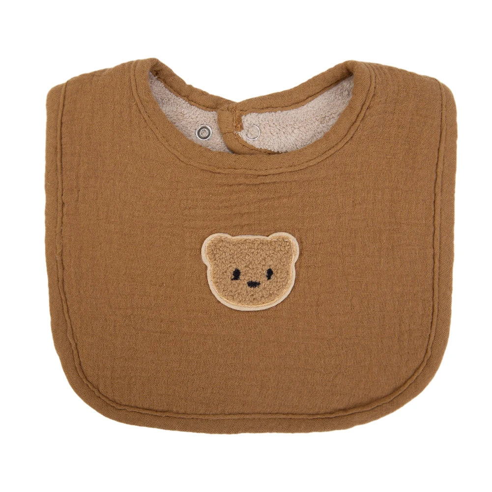 Nette Bär Musselin Baumwolle Baby Lätzchen Speichel Handtuch U-Absorbierende Taschen Koreanische Kinder Kinder Jungen Mädchen Bandanas Fütterung Rülpsen kleidung