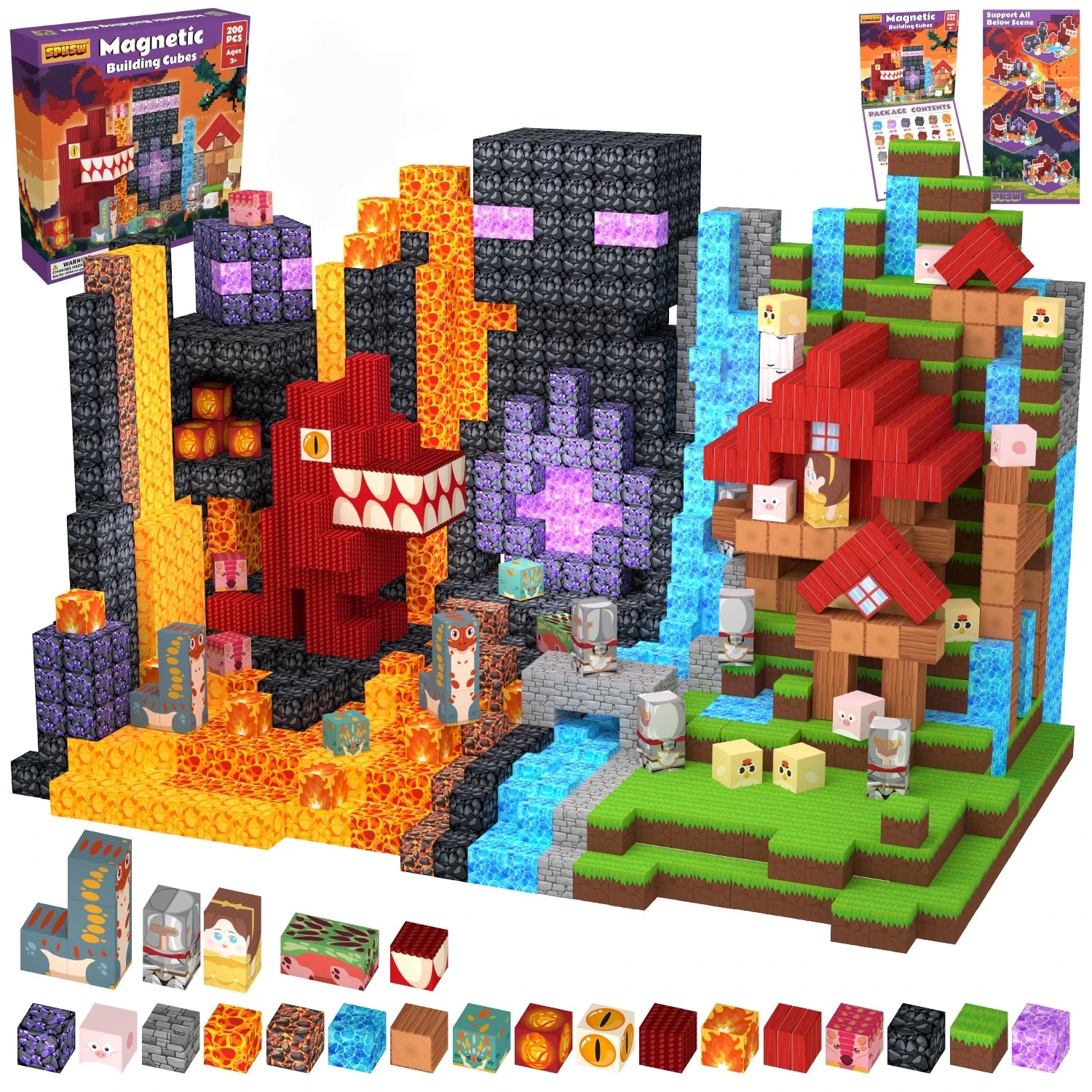 FUNXINEE Dinosaurier-Themenpark NEUE Magnetblöcke, 3D-Dinosaurier-Modell zum Selberbauen, STEM-Konstruktionsspielzeug, kreatives Geburtstagsgeschenk für Kinder