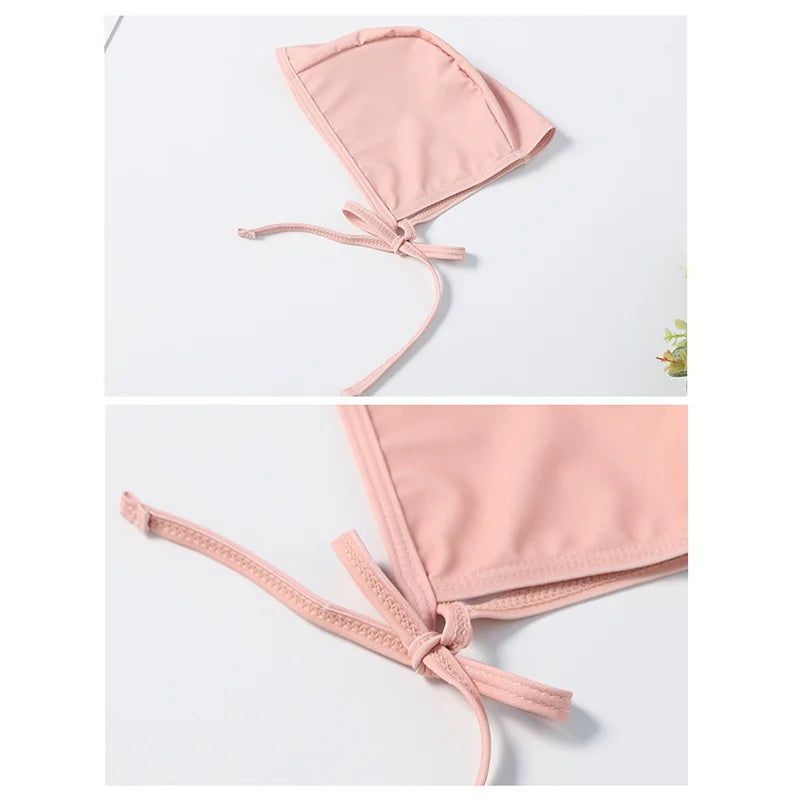 Cartoon Bluey Mädchen Sommer-Badeanzüge Kinder Einteilige & Bikini-Sets mit Badekappe Strandkleidung Bademode für Kinder