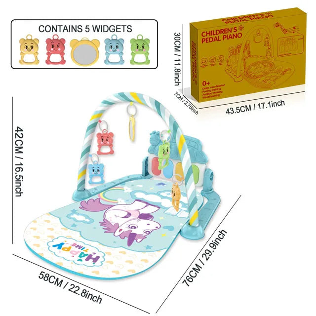 Baby Music Activity Gym Carpet Play Mat Newborn Rug Pedal Piano Keyboard Infant Fitness Rack Playmat Crawling Game Pad Toy Gift