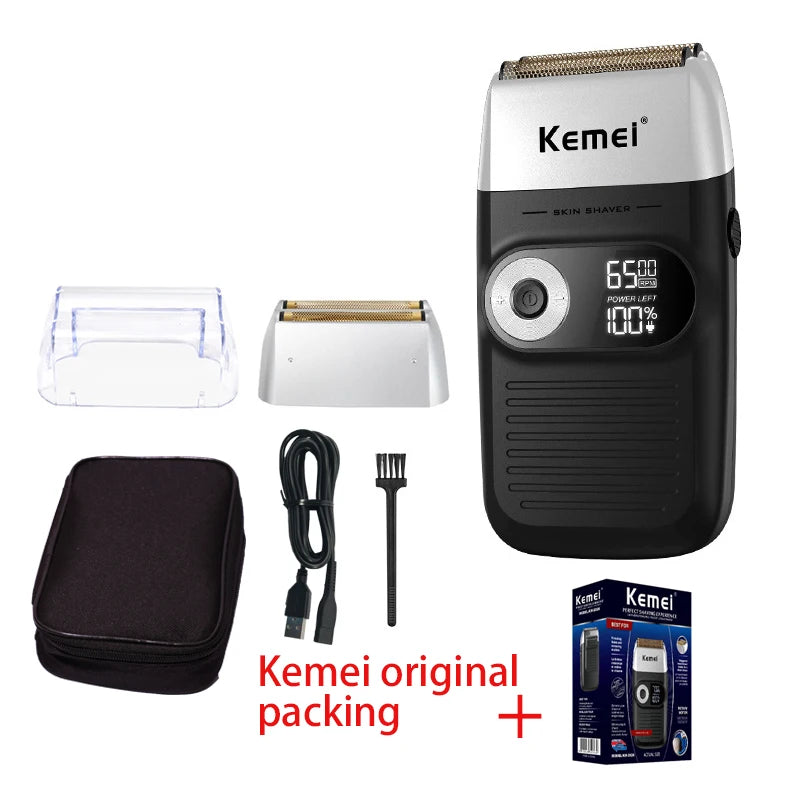 Kemei Electric Shaver for Men Rechargeable Beard Trimmer Electric Razor Floating Barber Hair Clipper Facial Care Shaving Machine