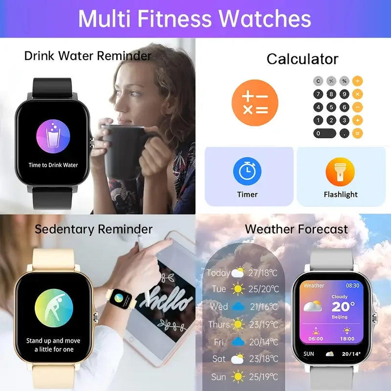 KESHUYOU 2025, neue Smartwatch, Bluetooth, sprechendes Blutsauerstoff-/Blutdruckmessgerät, Smartwatch für Damen und Herren, Weihnachtsgeschenk