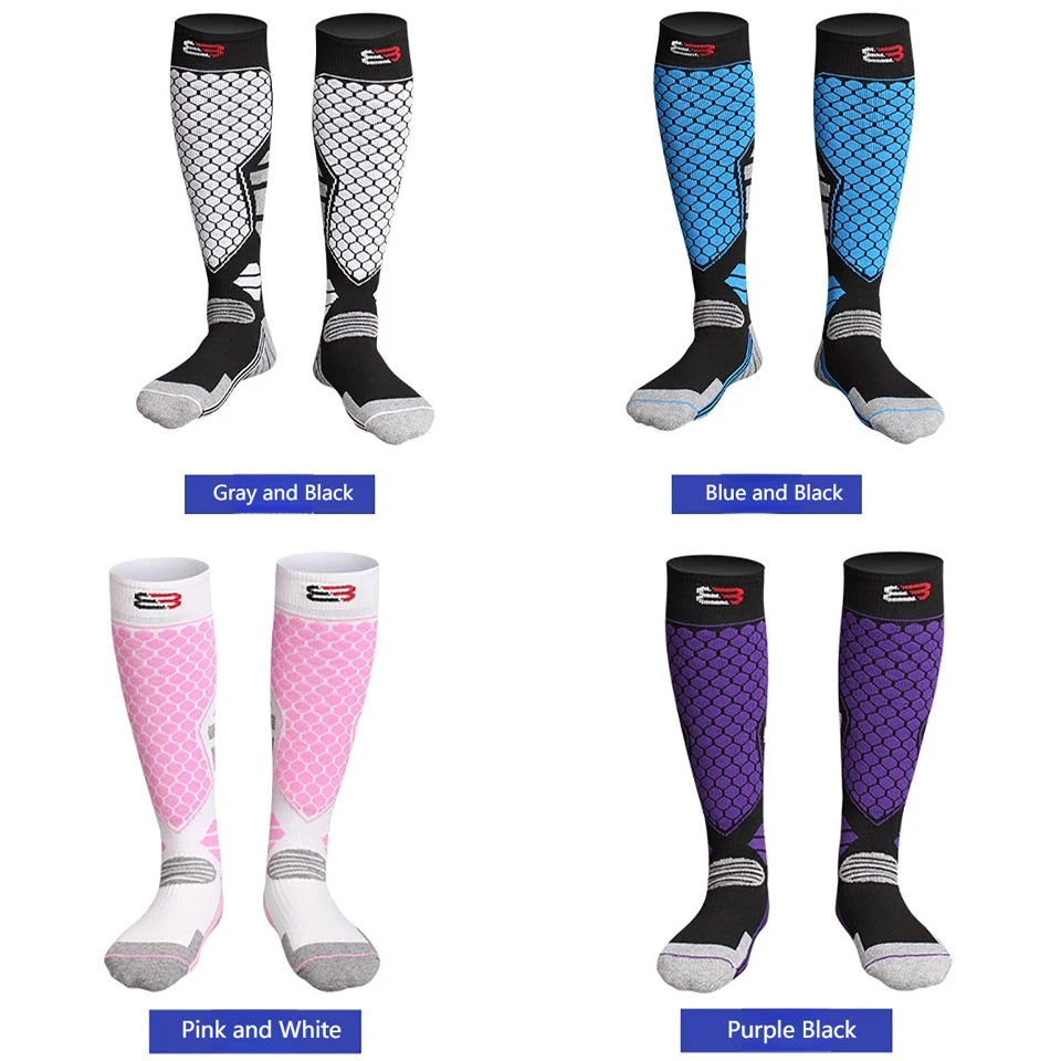 GTUBIKE 1 Paar warme Winter-Skistrümpfe, verdickende Wandersocken für Damen und Herren, Anti-Kälte-Skifahren, Outdoor-Sportstrümpfe, Schnee