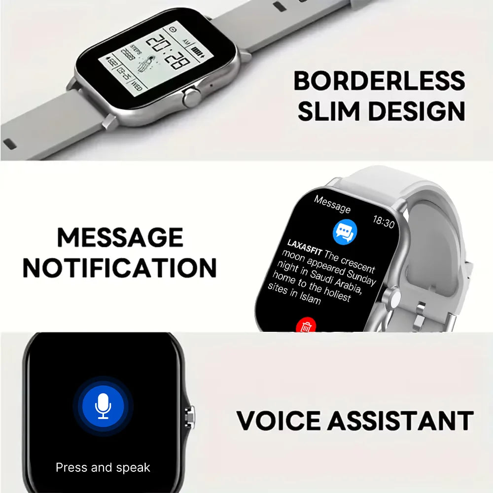 LAXASFIT 2025, neue Smartwatch für Männer und Frauen, Geschenk, voller Touchscreen, Sport-Fitness-Uhr, Bluetooth-Anruf, digitale Smartwatch