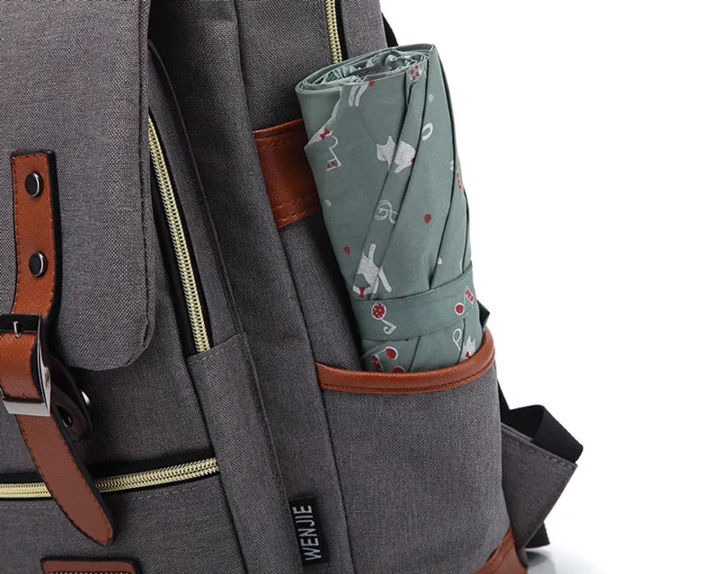 Teens Vintage Canvas Laptop Backpack