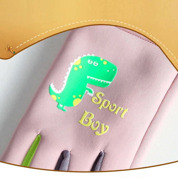 Kinder Warme Handschuhe Herbst Winter Cartoon Dinosaurier Jungen Mädchen Outdoor Radfahren Handschuhe für Kinder Winddichte Wasserabweisende Handschuhe