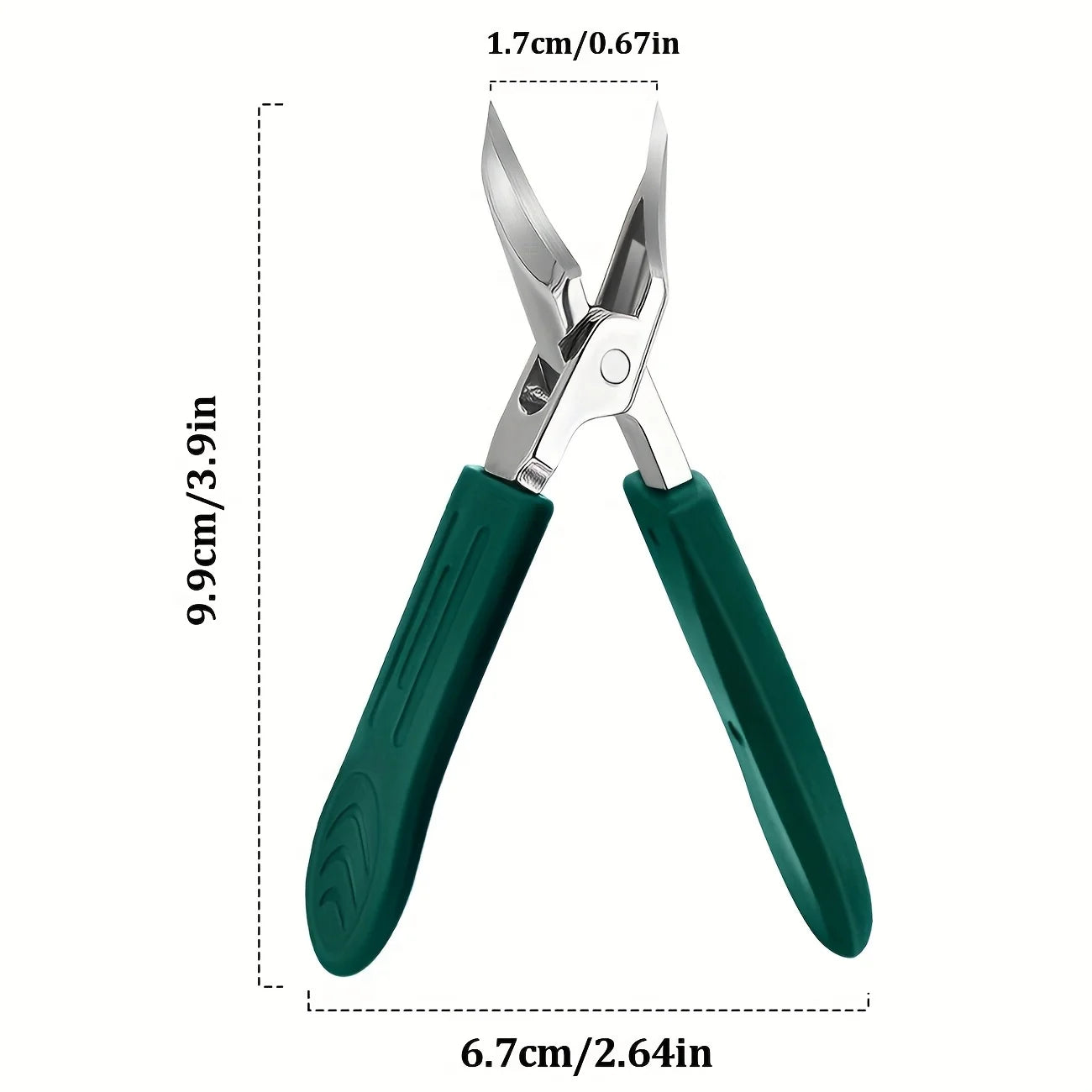 Robuster Edelstahl-Nagelknipser für eingewachsene Nägel mit Sicherheits-Softgriff, ultrascharfer 25-Grad-Winkelklinge, spritzwassergeschützt, für Senioren geeignet