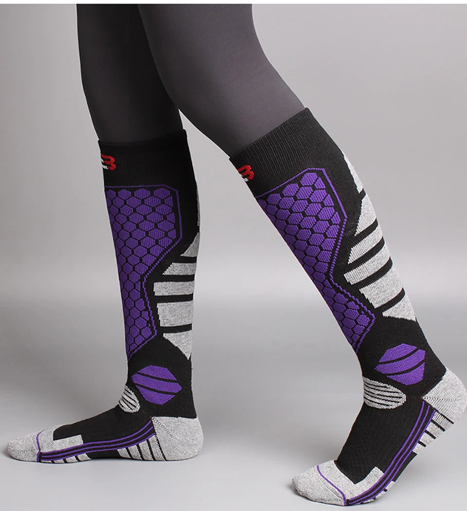 GTUBIKE 1 Paar warme Winter-Skistrümpfe, verdickende Wandersocken für Damen und Herren, Anti-Kälte-Skifahren, Outdoor-Sportstrümpfe, Schnee