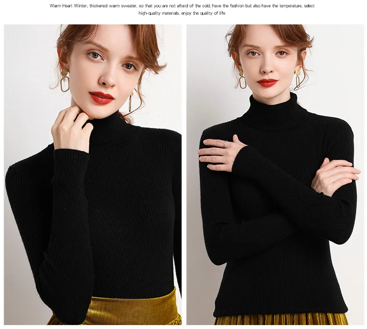 Heliar Damen-Herbstpullover mit Rollkragen, gestrickte, weiche Pullover, Kaschmirpullover, einfache, weiche Pullover für Damen, 2026, Herbst und Winter