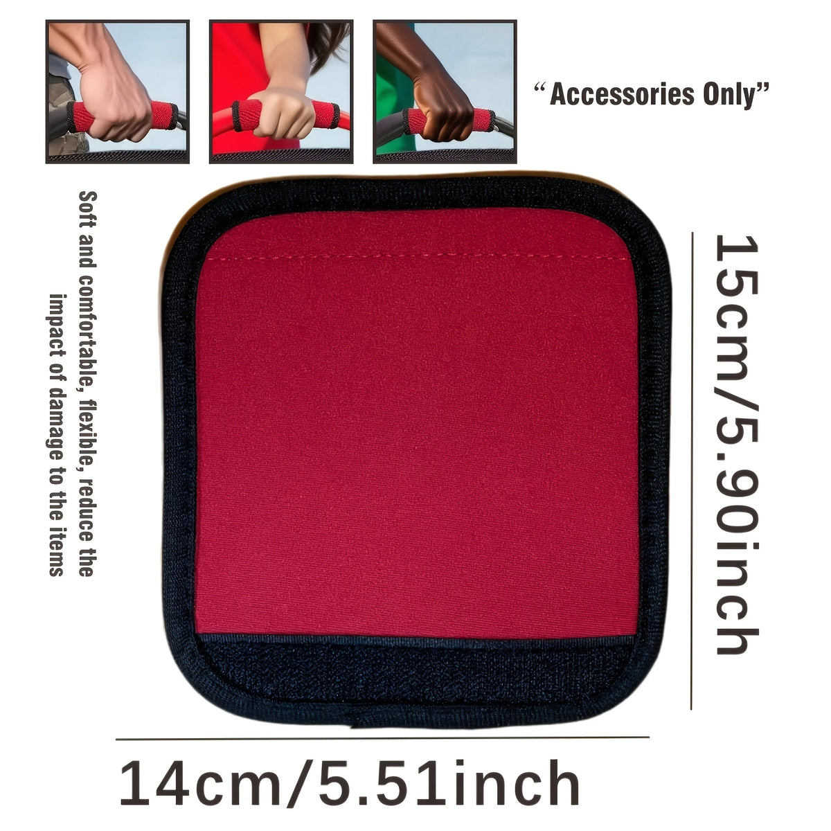 Robustes Armband mit Subwoofer-Griff – Auto-Stereo-Zubehör aus rotem Stoff mit rutschfestem Griff, kompatibel mit Auto-Verstärker-Spea