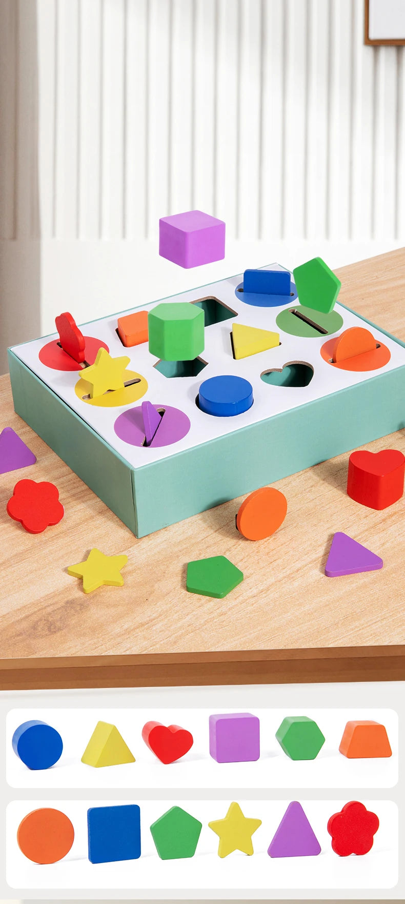 3D-Holz-Geometrie-Form-Spielzeug
