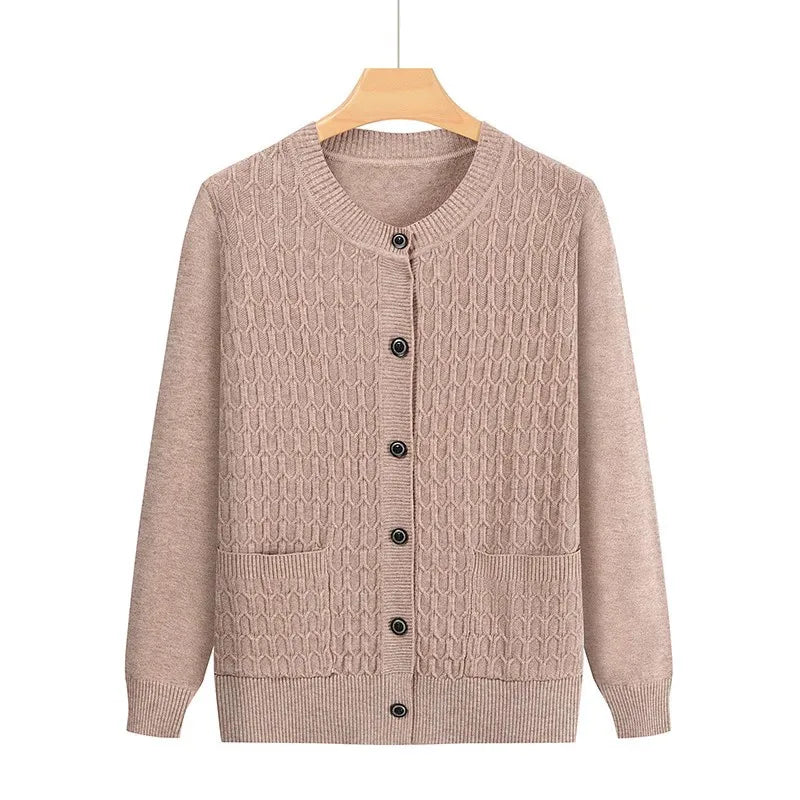 Mode Oma Gestrickte Strickjacke Herbst Winter Neue frauen Pullover Top Mittleren Alters Mutter Strickwaren Mantelatorioди Ljamentos자