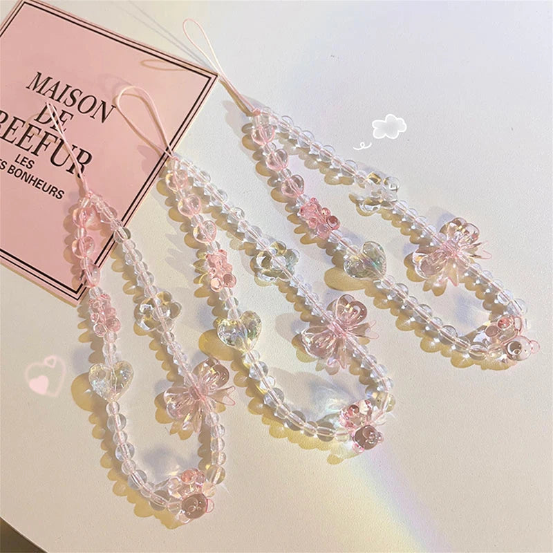 Pink Bear Phone Strap Charm