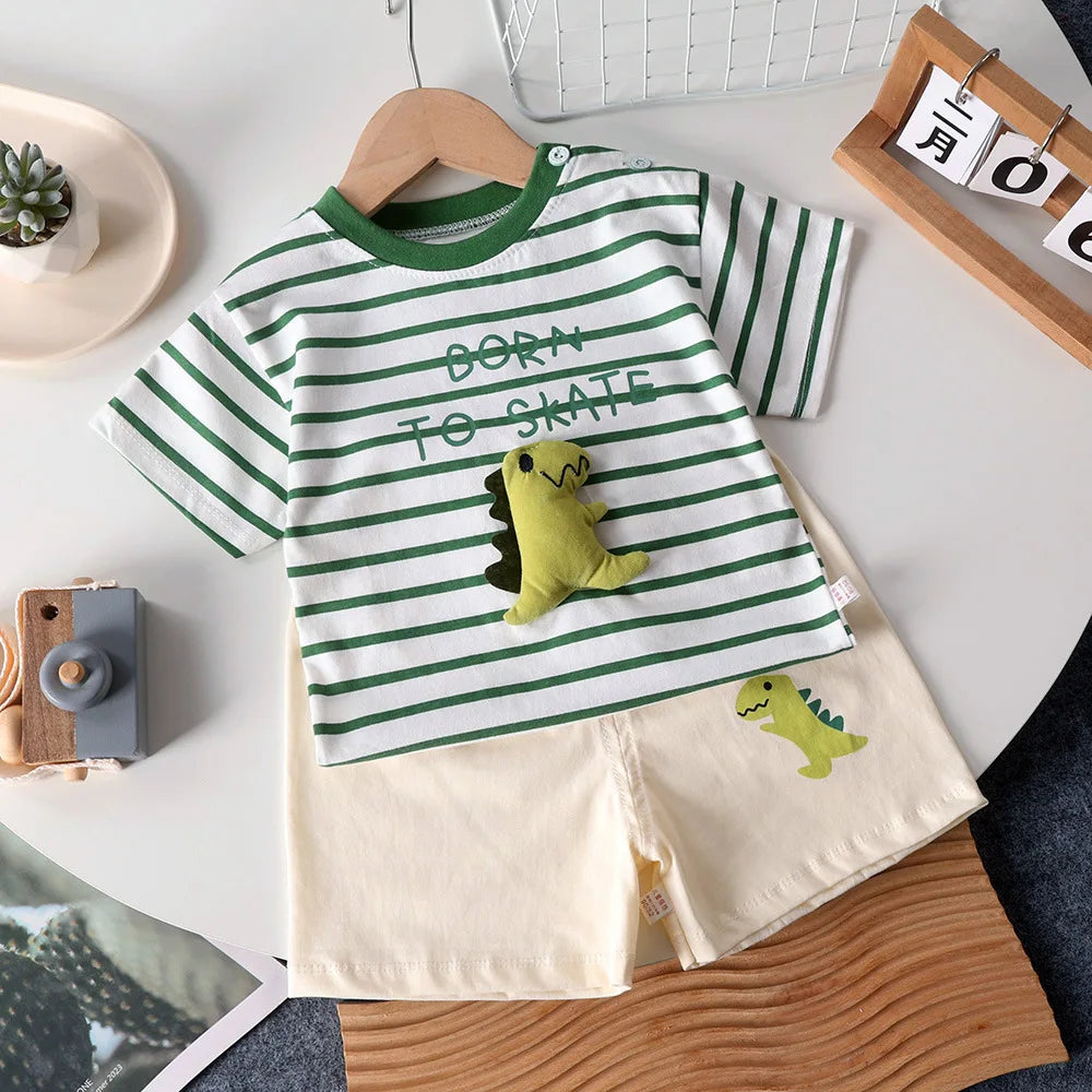 Kinder Kleidung Set Baby Jungen/Mädchen T-Shirt + Shorts Sommer Kleidung Baumwolle Cartoon Casual Jungen Trainingsanzug Kinder Baby Kleidung set