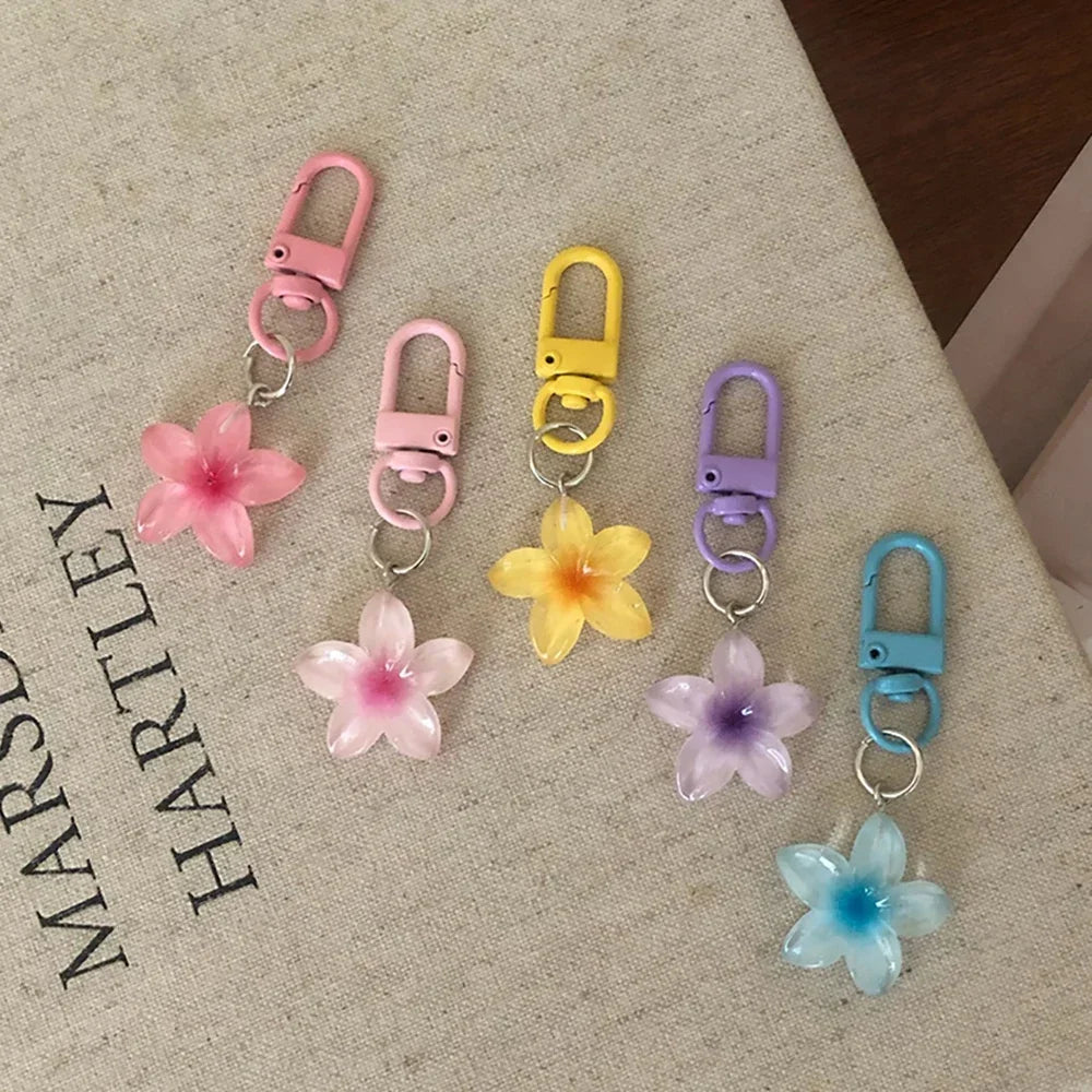 Transparenter Y2K-Schlüsselanhänger mit Blumenmuster, niedlicher ästhetischer Mehrzweck-Schlüsselhalter, Tasche, Kopfhörerhülle, Charm-Zubehör für Frauen und Mädchen