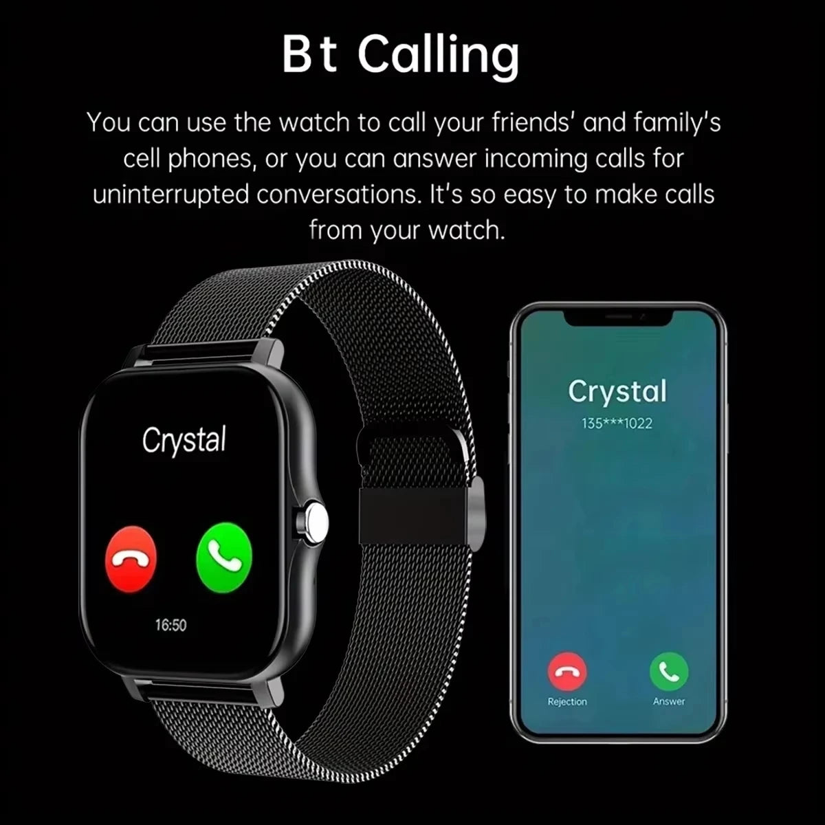 LAXASFIT 2025, neue Smartwatch für Männer und Frauen, Geschenk, voller Touchscreen, Sport-Fitness-Uhr, Bluetooth-Anruf, digitale Smartwatch