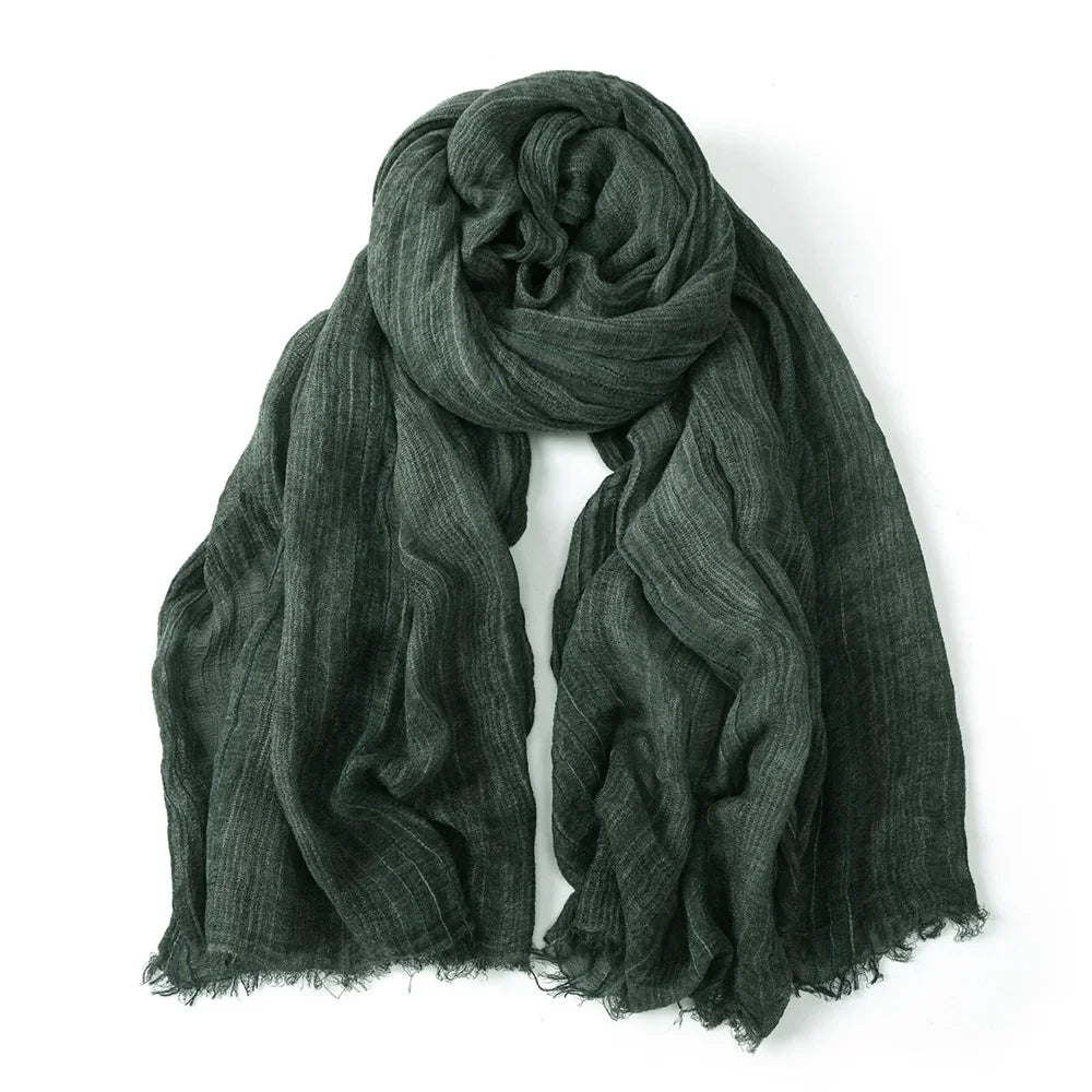 Baumwolle Leinen Gestreiften Männer Schals Herbst Winter Warme Halstuch Pashmina Männlichen Zubehör Kurze Quaste Bufanda Schal
