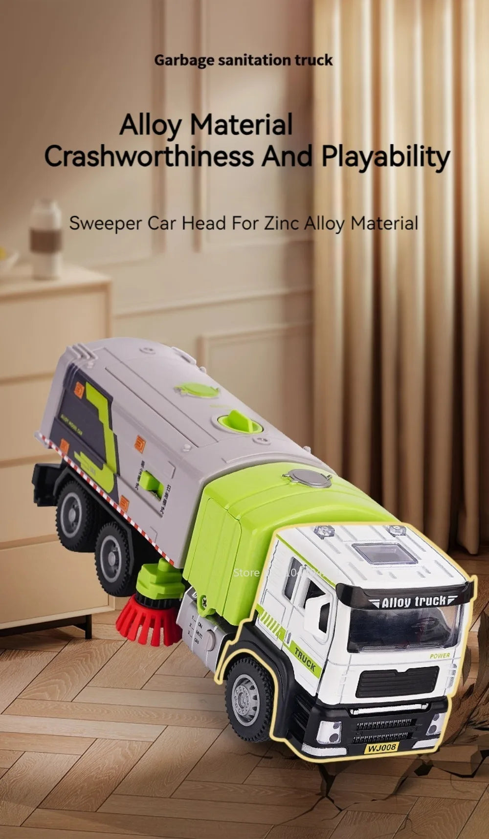 1:50 Elektrische Kehrmaschine Legierung Bewässerung Lkw Diecast Modell Miniatur Spielzeug Auto Türen Geöffnet Sound Licht Fahrzeuge für Kinder Geschenke