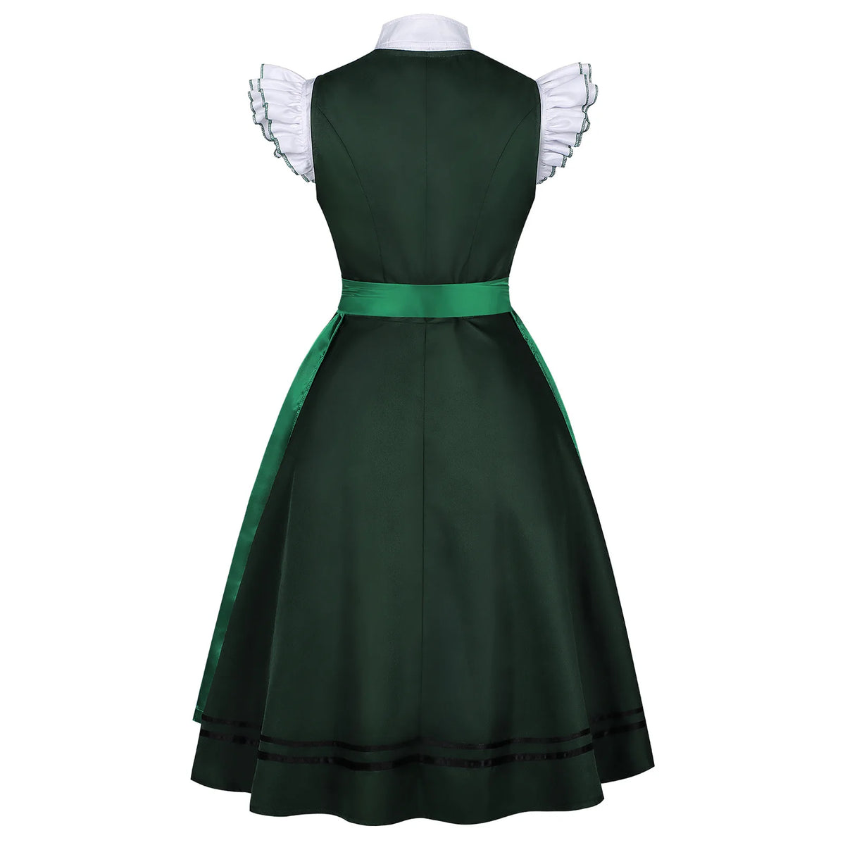 Damen-Dirndlkleid im mittelalterlichen Stil, deutsches Oktoberfest- und bayerisches Kleid mit Oberteil und Schürze, Kostüm für Halloween, Übergrößenkleid