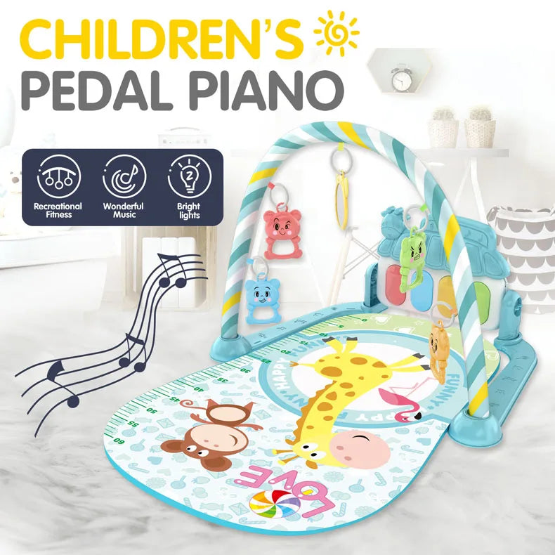 Baby Music Activity Gym Carpet Play Mat Newborn Rug Pedal Piano Keyboard Infant Fitness Rack Playmat Crawling Game Pad Toy Gift