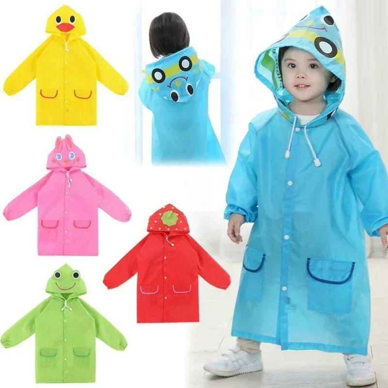 Kids Cartoon Animal Raincoat